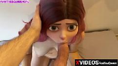 Blowjob from nasty step sister with disney princess filter